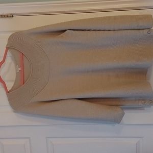 Talbots tunic beige and silver sweater